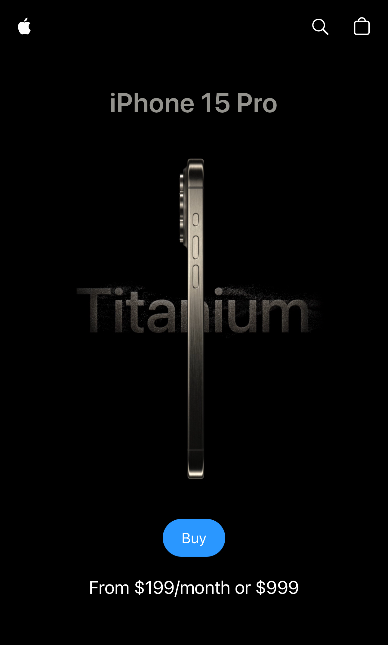 Image of apple clone website I made