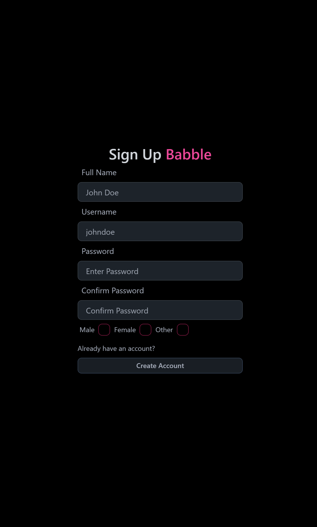 Image of web app Babble